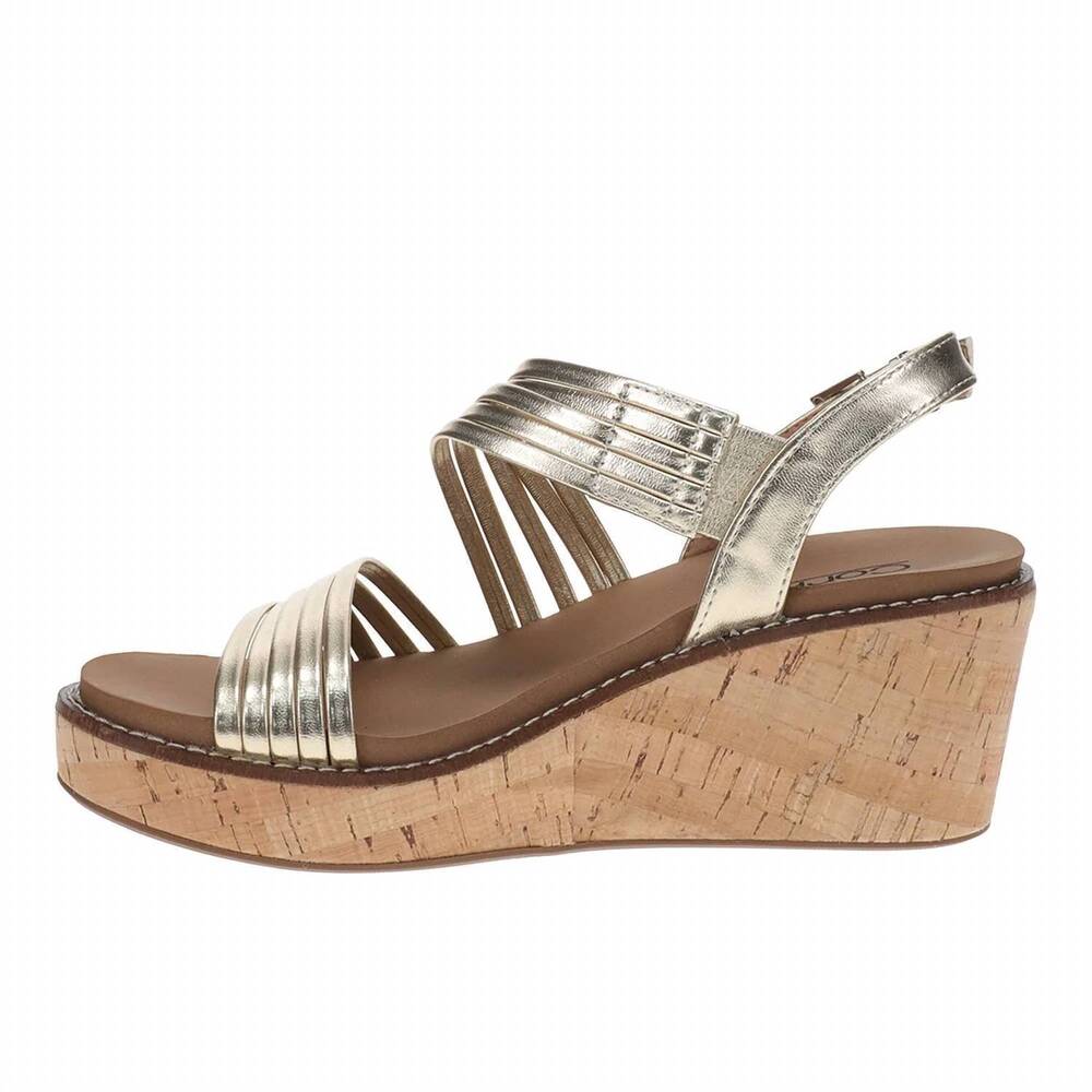 NEW CORKYS FOOTWEAR women's about last night wedge in gold